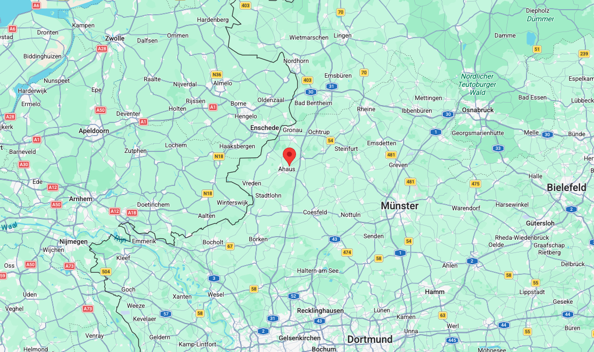 Kaart locatie Duitsland – Teussink Bau GmbH