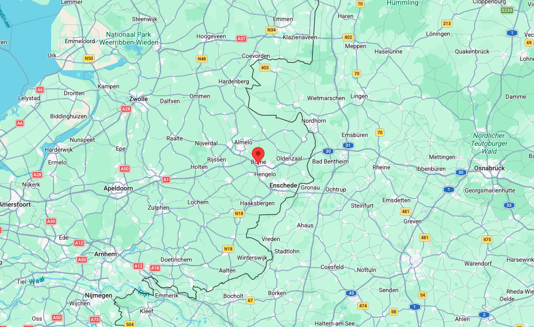 Kaart locatie Nederland – Teussink Projecten B.V.